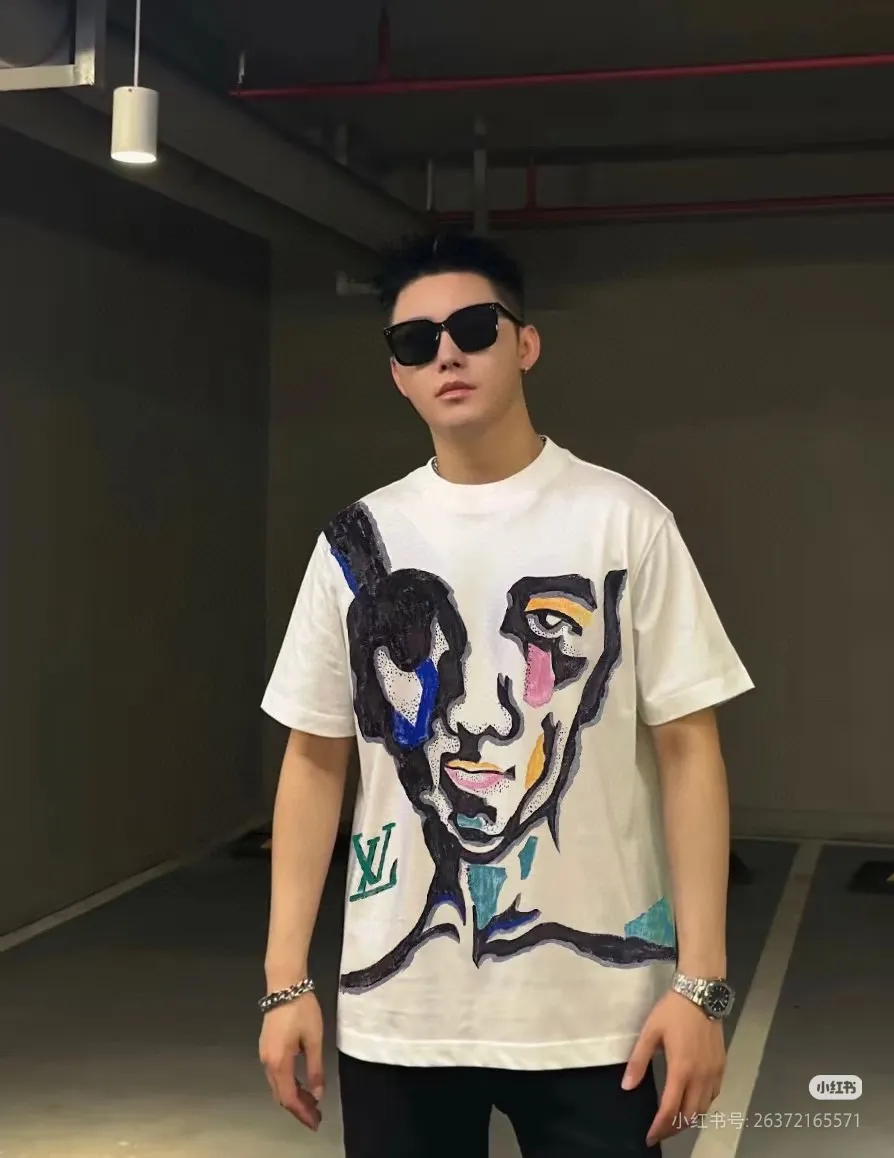 Louis Vuitton/Louis Vuitton portrait jacquard wool knit short sleeves